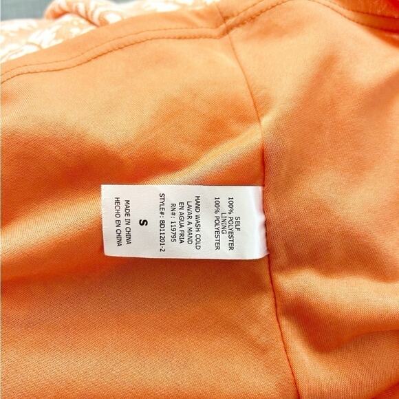 Altar'd State Orange White Floral Print Sleeveless Keyhole Mini Dress Size Small - Picture 4 of 4